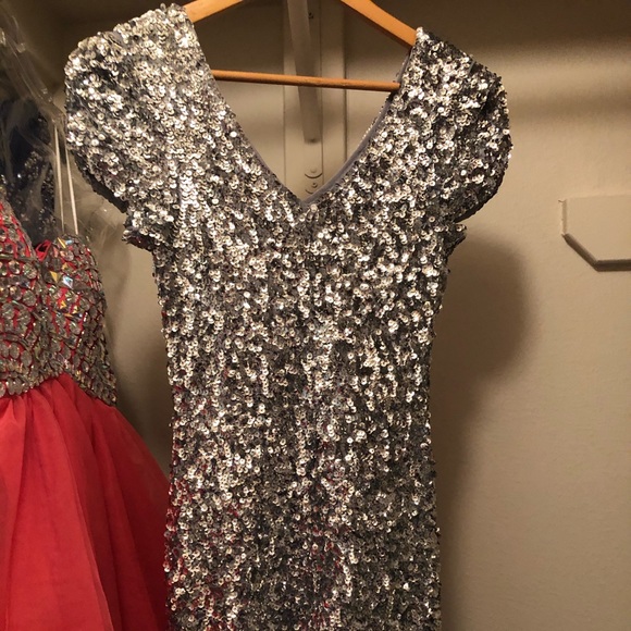 silver sequin dress - Picture 2 of 3